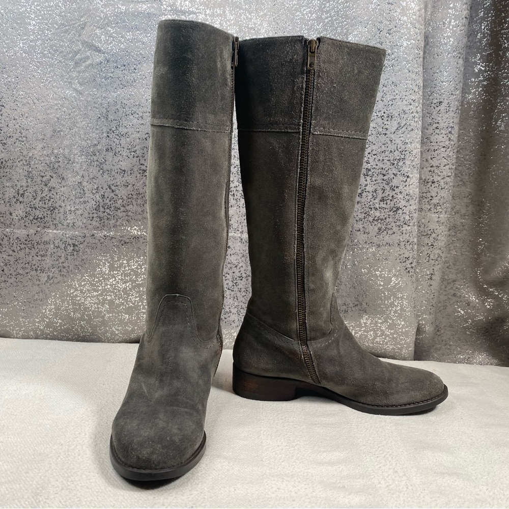 J. Crew Gray Suede Tall Boots